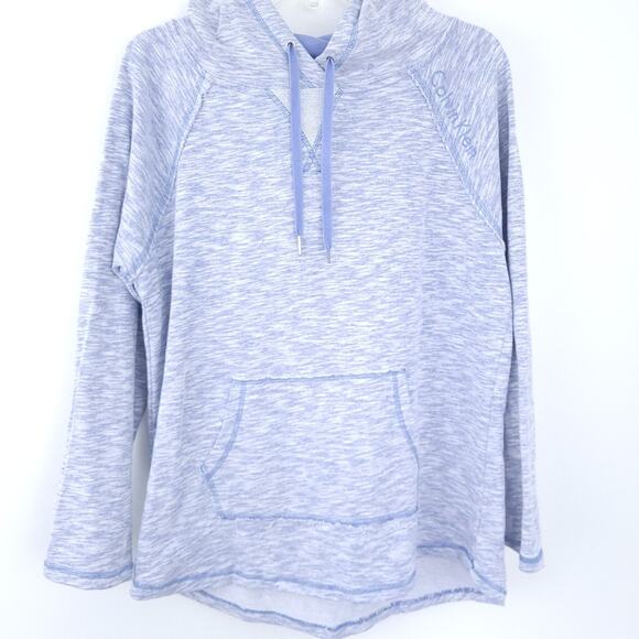 Calvin Klein Heathered Purple Pulllover Sweatshirt Hoodie Large Athleisure Top - Picture 1 of 7
